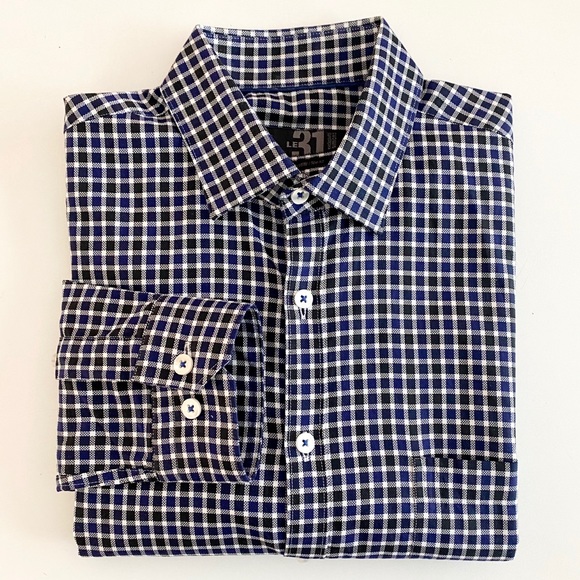 👔 NEW Simons Blue & Black Check Shirt - Picture 1 of 2